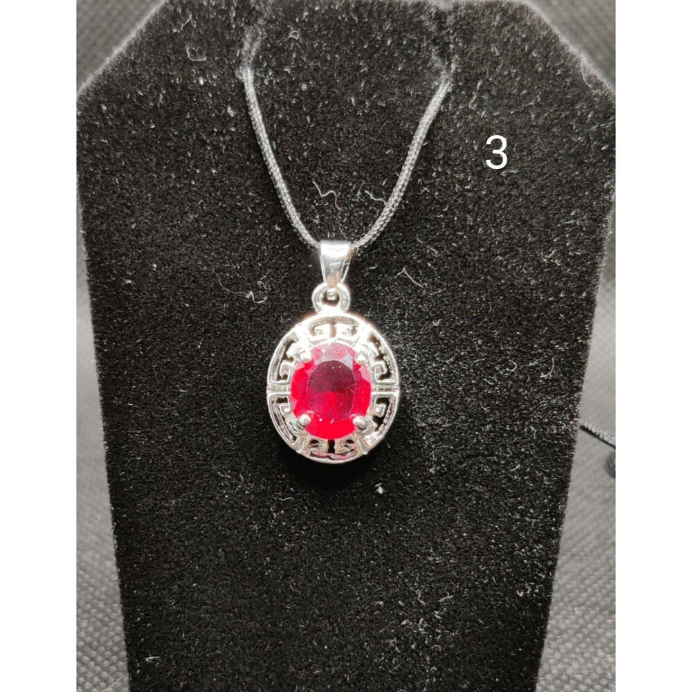 925 Red Rhinestone Pendant